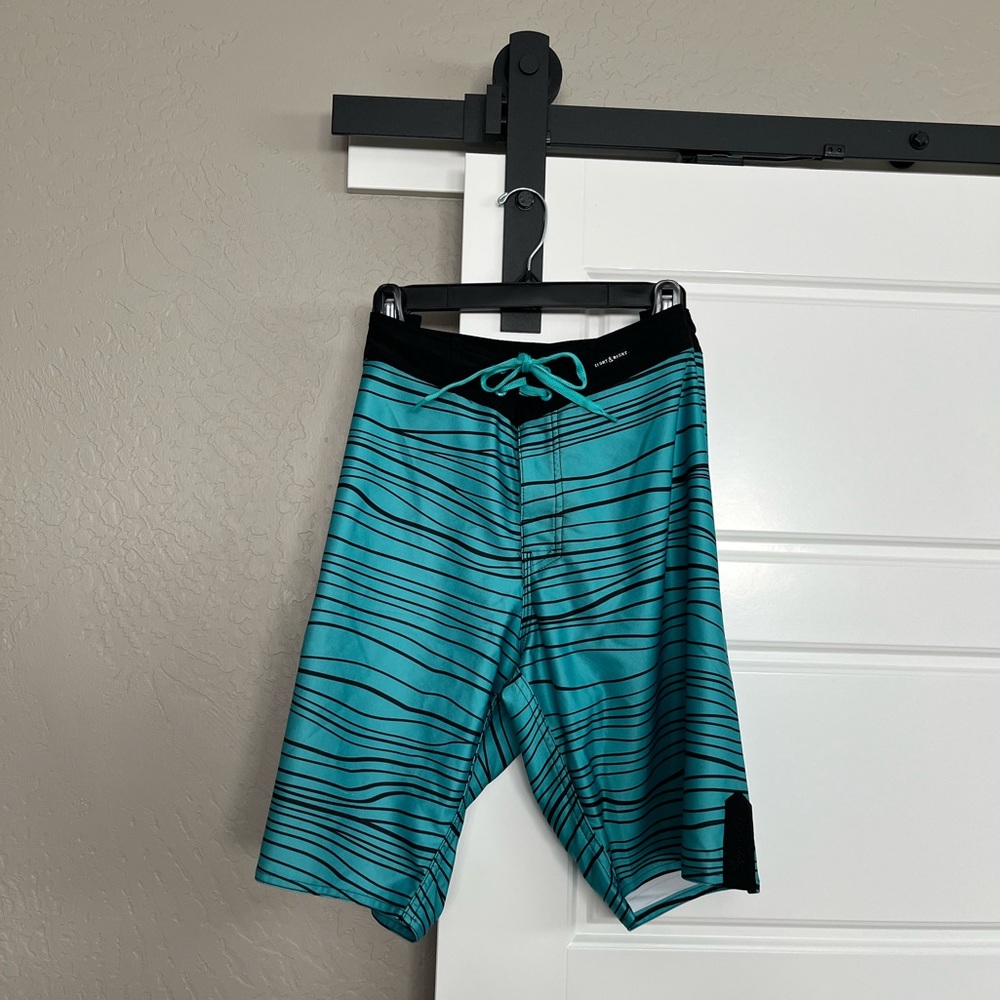 Imperial | Black & Turquoise Men’s Swim Trunks